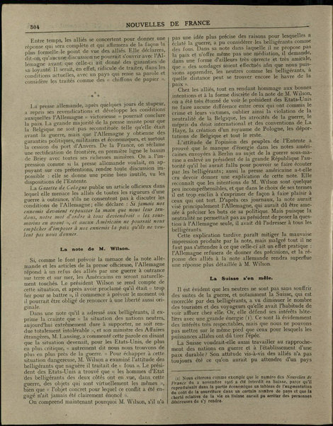 Nouvelles de France et Bulletin des Français résidant à l'étranger : chronique hebdomadaire de la presse française